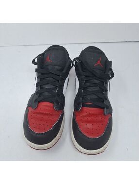Nike Air Jordan 1 Low Unisex GS Bred Toe 553560-161 Size 6Y / 7.5W Shoes